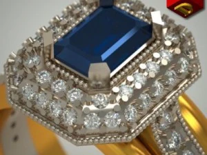 кольцо с восьмиугольником 3D Модель