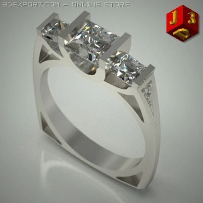 ring with three princesses 3D Model .c4d .max .obj .3ds .fbx .stl .blend