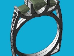 ring with three princesses Modello 3D