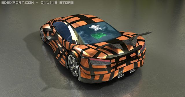 concept car 3D Model .c4d .max .obj .3ds .fbx .stl .blend 