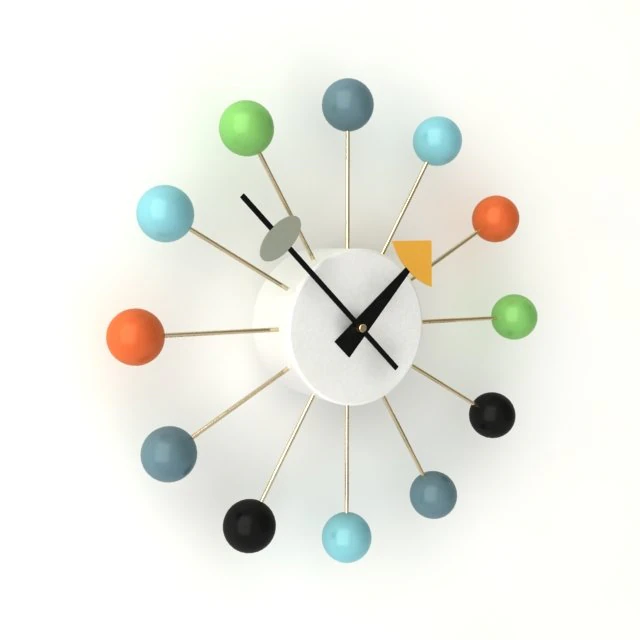 ball wall clock multicolor 3D Model .c4d .max .obj .3ds .fbx .stl .blend 