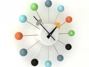 orologio da parete a sfera multicolore Modello 3D