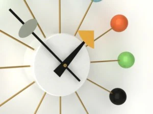 ball wall clock multicolor 3D Model