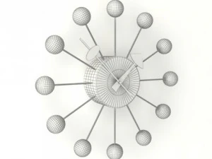 ball wall clock multicolor 3D Model
