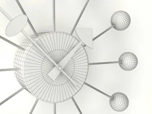 ball wall clock multicolor 3D Model