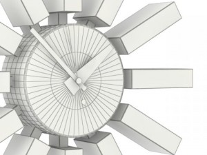 block wall clock 3D Модель