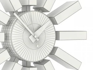 block wall clock 3D Model