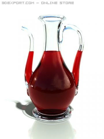 стакан и вода 3D Модель .c4d .max .obj .3ds .fbx .stl .blend