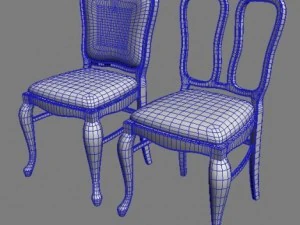 椅子2脚 3Dモデル