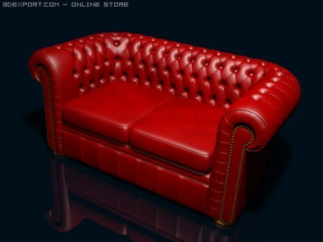 red sofa 3D Model .c4d .max .obj .3ds .fbx .stl .blend 