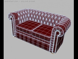 red sofa Model 3D