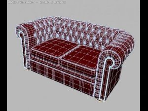 red sofa 3D Model