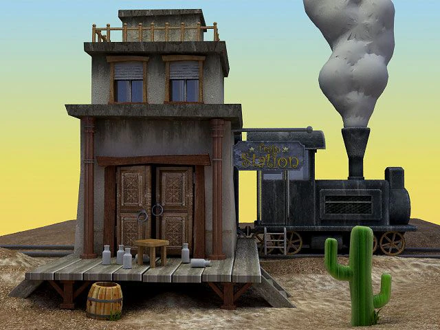 railroad station 3D Model .c4d .max .obj .3ds .fbx .stl .blend