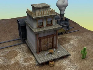 railroad station 3D Model