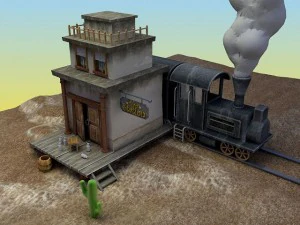 railroad station 3D Model