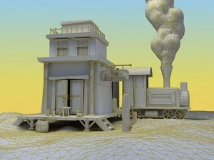 railroad station 3D Model