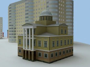 low poly buildings 3D Model