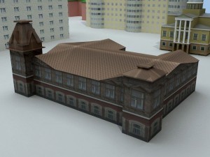 low poly buildings 3D-Modell