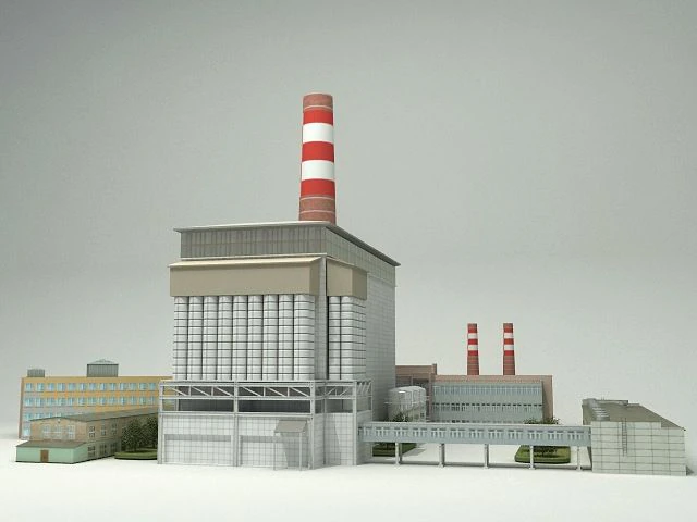 factory 3D Model .c4d .max .obj .3ds .fbx .stl .blend 