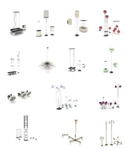 14 set lamp pack 3D 모델 .c4d .max .obj .3ds .fbx .stl .blend 
