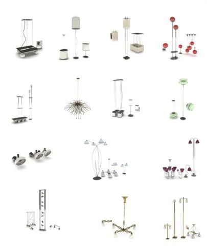 14 set lamp pack 3D Model .c4d .max .obj .3ds .fbx .stl .blend 