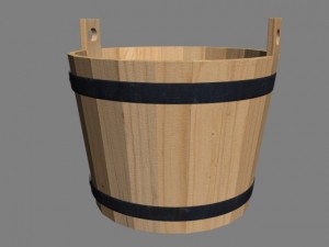 wood bucket 3D मॉडल