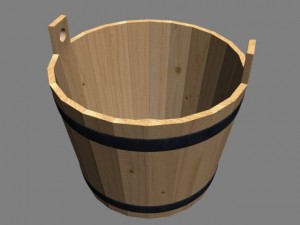 wood bucket 3D मॉडल