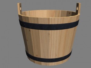 wood bucket 3D मॉडल