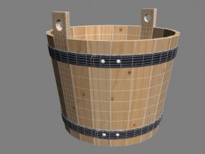 wood bucket 3D मॉडल