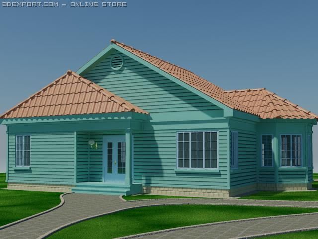 country house 3D Model .c4d .max .obj .3ds .fbx .stl .blend
