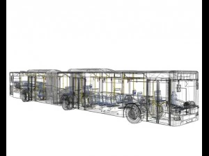 design bus articuled 3D Model