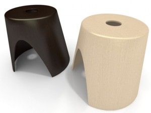 lapalma log stool 3D 모델