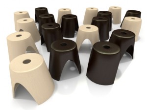 lapalma log stool Model 3D