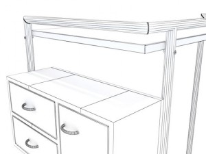 classicon petite table with drawers Modelo 3D