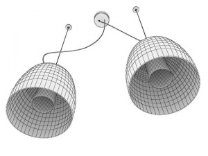 prandina ceiling light notte double Modello 3D