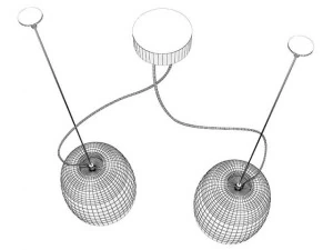 prandina ceiling light notte double 3D Model