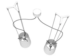 prandina ceiling light sera double 3D Model