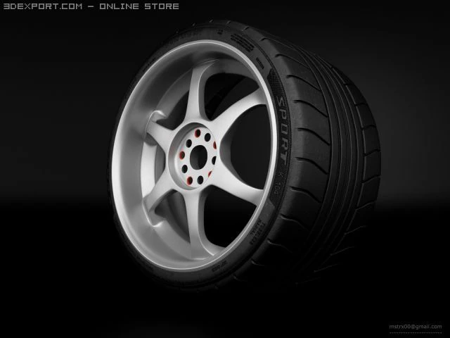 hqraacing wheel 3D Model .c4d .max .obj .3ds .fbx .stl .blend 