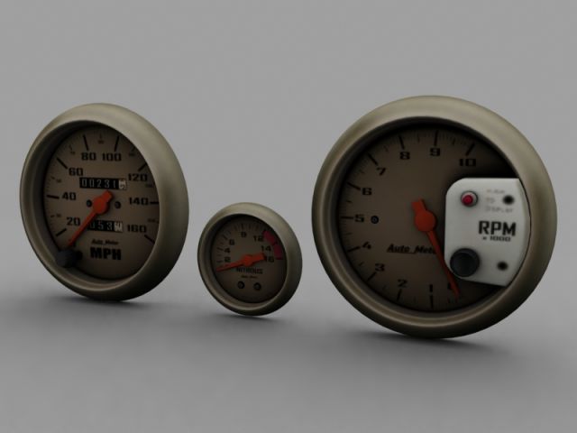 auto meter 3Dモデル .c4d .max .obj .3ds .fbx .stl .blend 