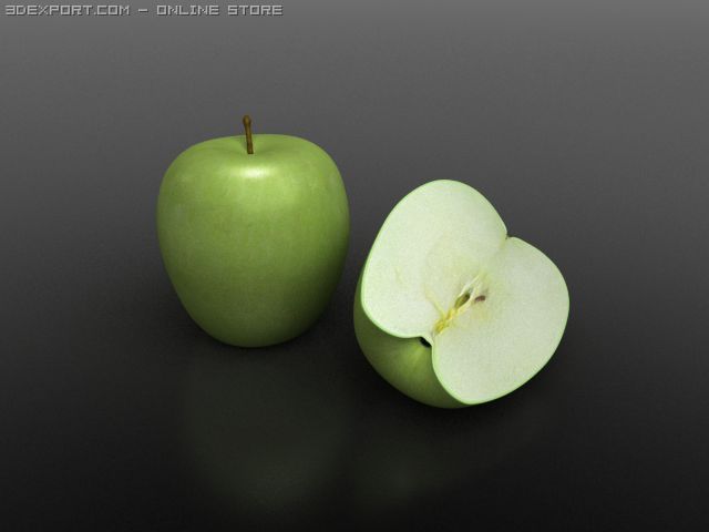 apple 3D Модель .c4d .max .obj .3ds .fbx .stl .blend 
