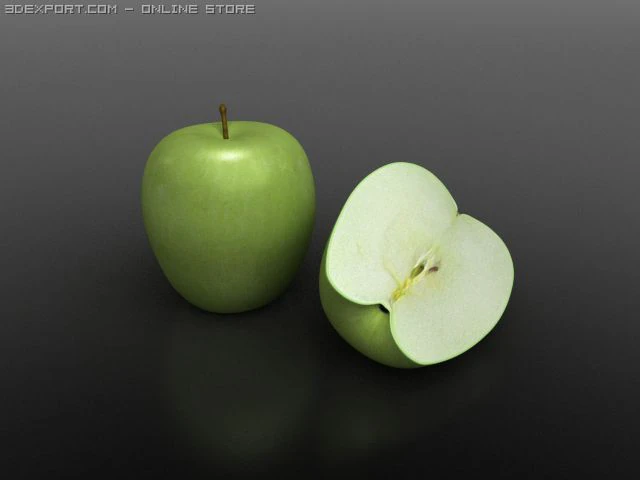 apple 3D Model .c4d .max .obj .3ds .fbx .stl .blend 