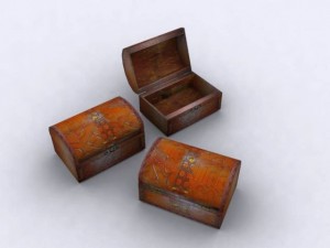 small wooden chest Modello 3D