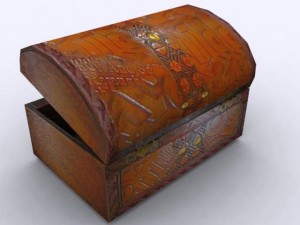 small wooden chest Modello 3D