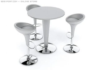poz masası ve tabureler 3D Model