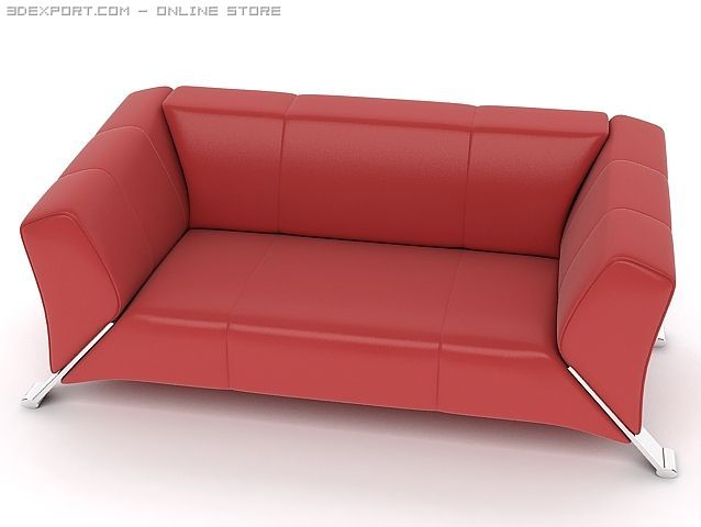 red sofa 3D-Modell .c4d .max .obj .3ds .fbx .stl .blend 