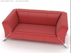 red sofa Modèle 3D