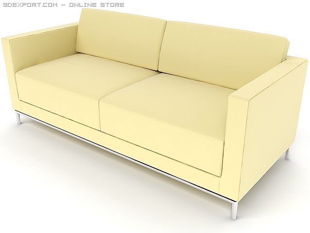 yellow sofa 3D 模型 .c4d .max .obj .3ds .fbx .stl .blend 