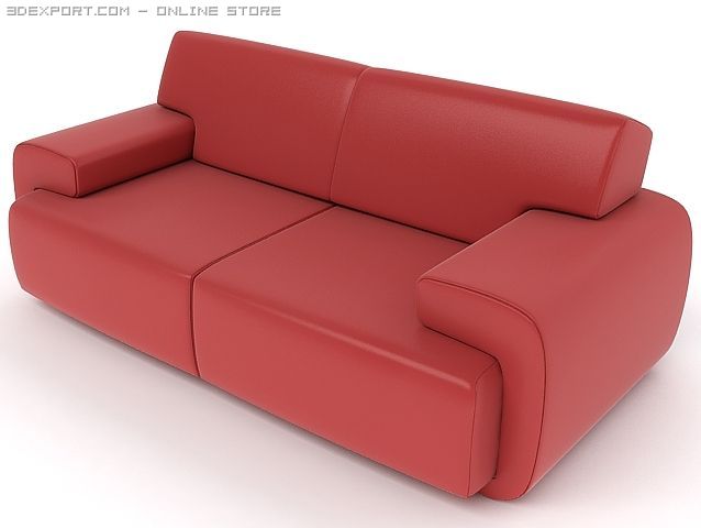 red sofa Modello 3D .c4d .max .obj .3ds .fbx .stl .blend 