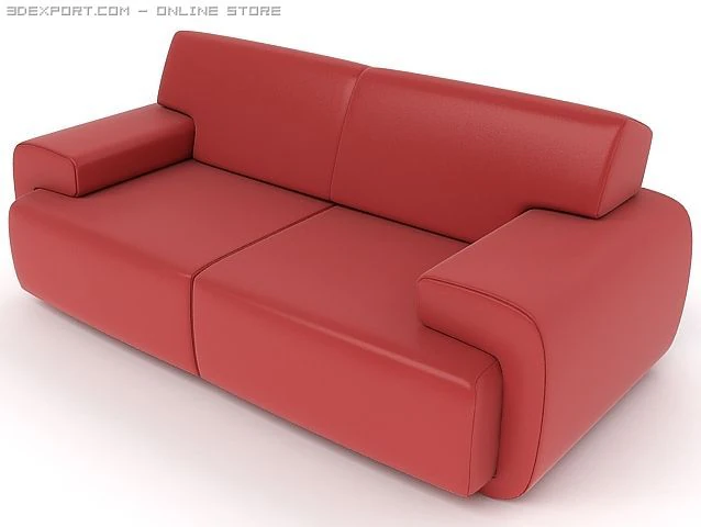 red sofa 3D Model .c4d .max .obj .3ds .fbx .stl .blend