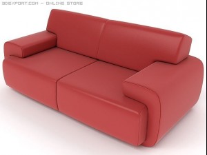 red sofa Modèle 3D
